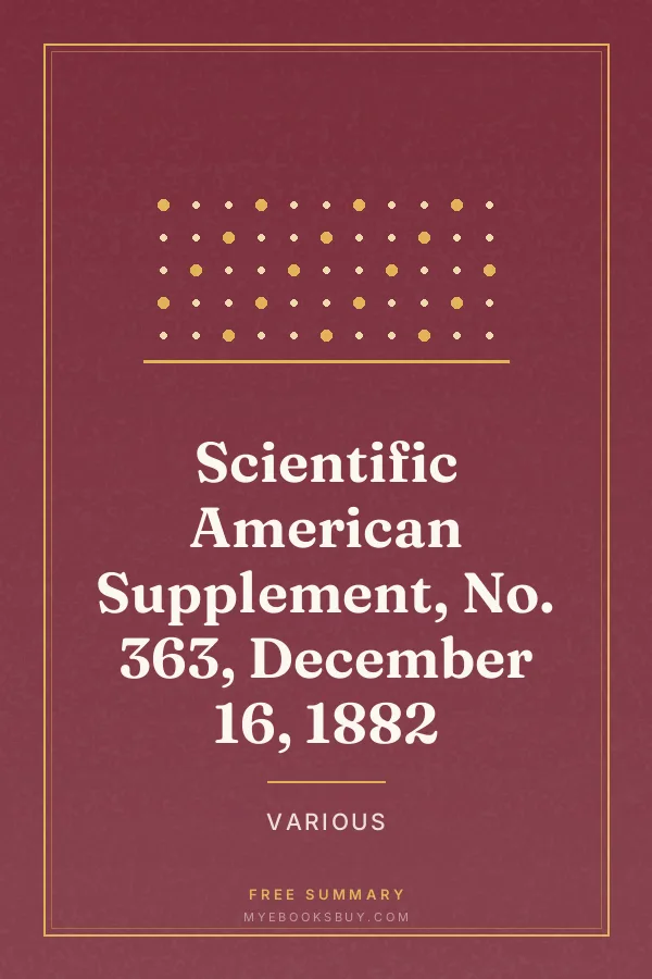 Cover of Scientific American Supplement, No. 363, December 16, 1882