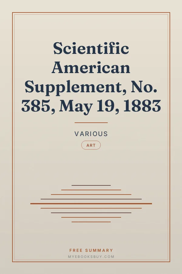Cover of Scientific American Supplement, No. 385, May 19, 1883
