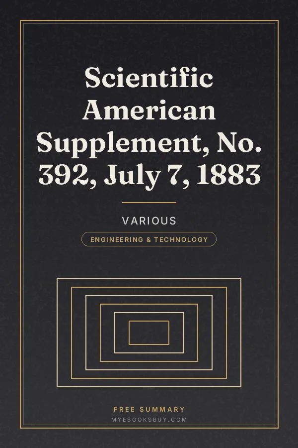 Cover of Scientific American Supplement, No. 392, July 7, 1883