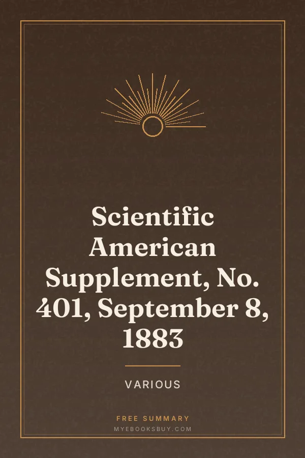 Cover of Scientific American Supplement, No. 401, September 8, 1883