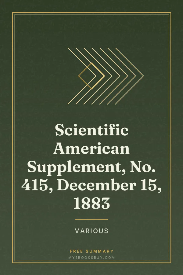 Cover of Scientific American Supplement, No. 415, December 15, 1883