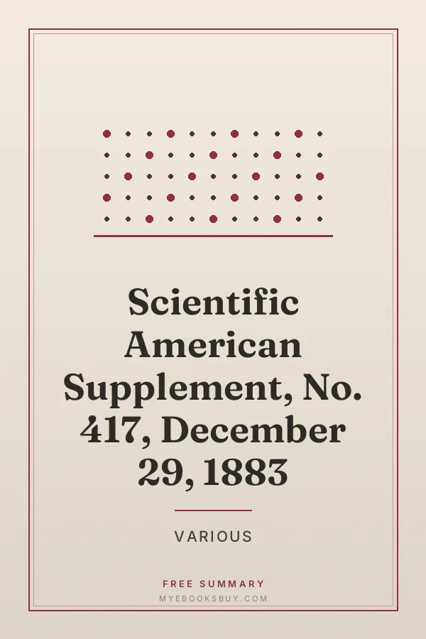 Cover of Scientific American Supplement, No. 417, December 29, 1883