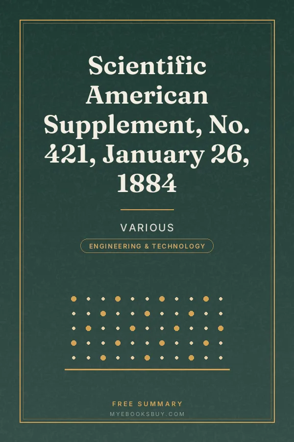 Cover of Scientific American Supplement, No. 421, January 26, 1884