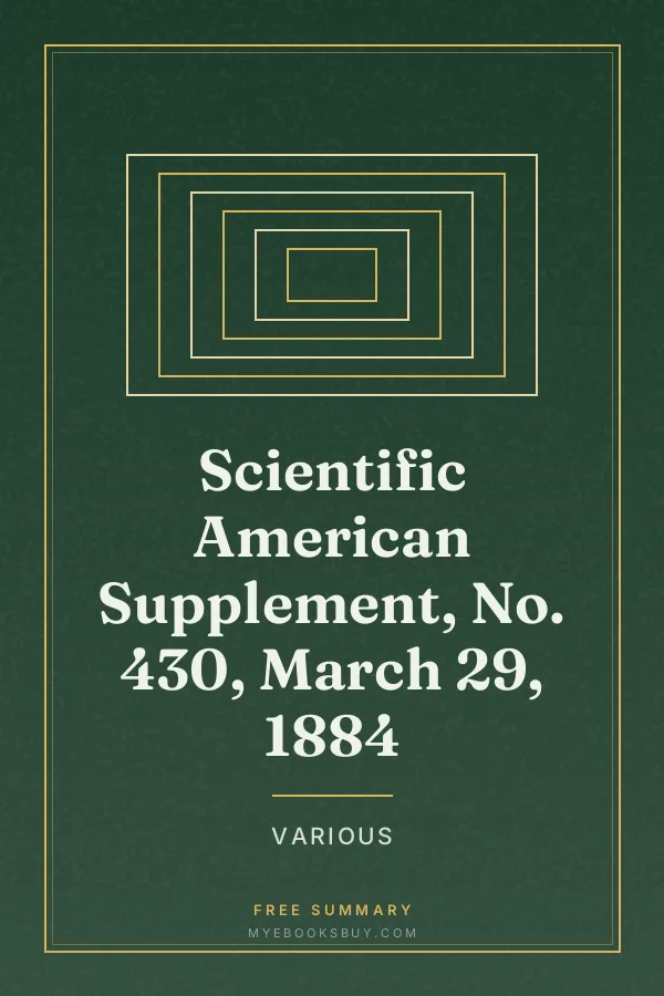 Cover of Scientific American Supplement, No. 430, March 29, 1884