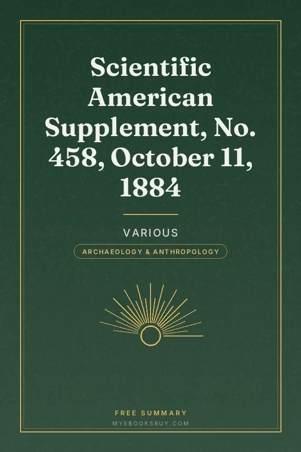 Cover of Scientific American Supplement, No. 458, October 11, 1884