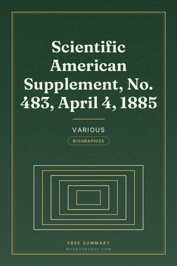 Cover of Scientific American Supplement, No. 483, April 4, 1885