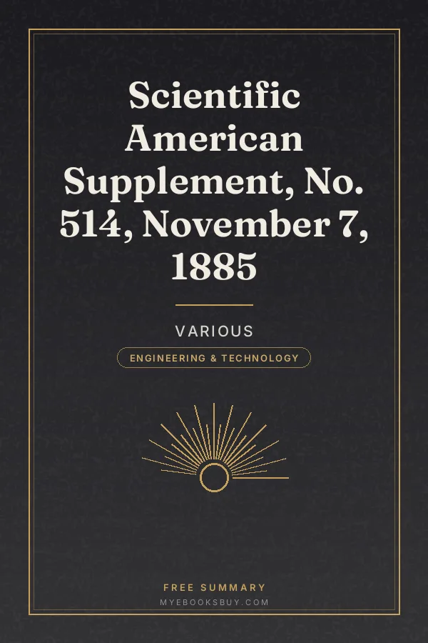 Cover of Scientific American Supplement, No. 514, November 7, 1885