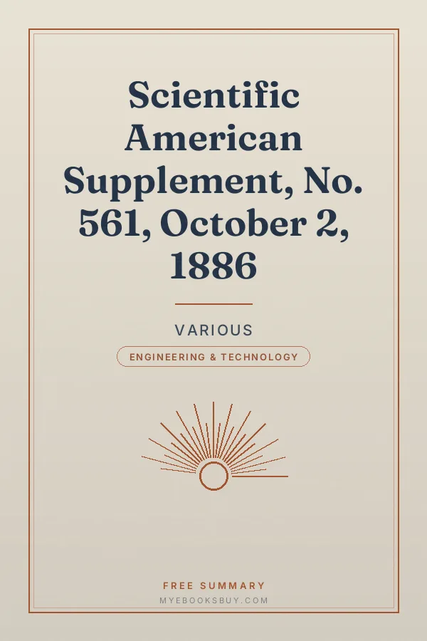 Cover of Scientific American Supplement, No. 561, October 2, 1886