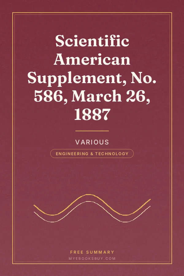 Cover of Scientific American Supplement, No. 586, March 26, 1887