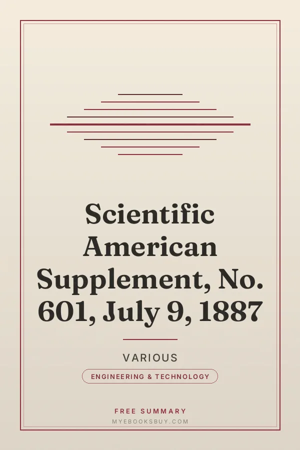 Cover of Scientific American Supplement, No. 601, July 9, 1887