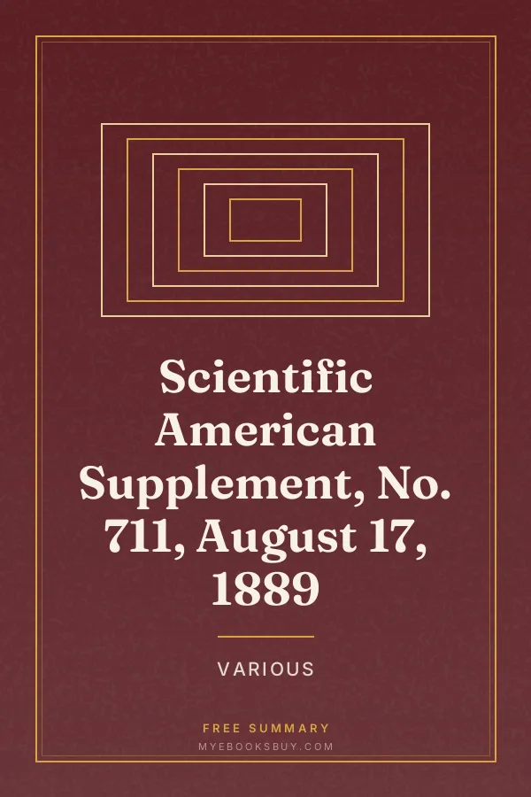 Cover of Scientific American Supplement, No. 711, August 17, 1889