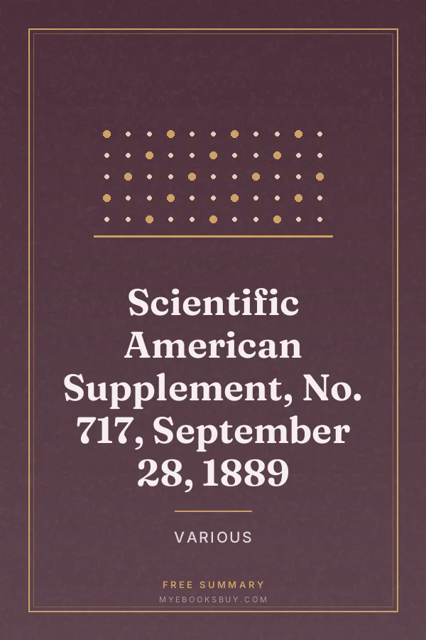 Cover of Scientific American Supplement, No. 717, September 28, 1889