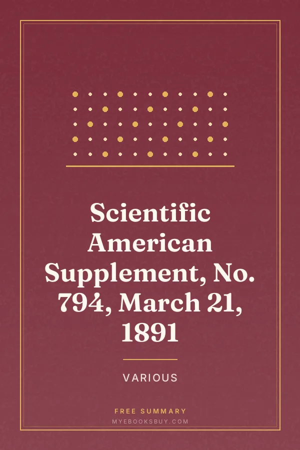 Cover of Scientific American Supplement, No. 794, March 21, 1891