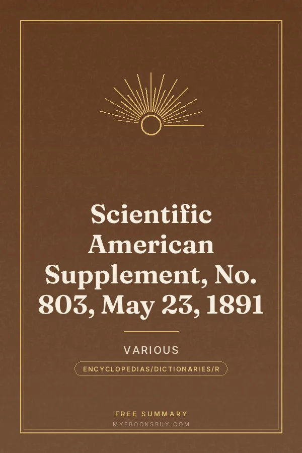 Cover of Scientific American Supplement, No. 803, May 23, 1891