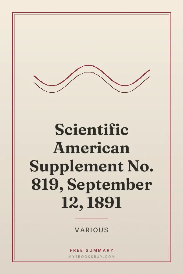 Cover of Scientific American Supplement No. 819, September 12, 1891