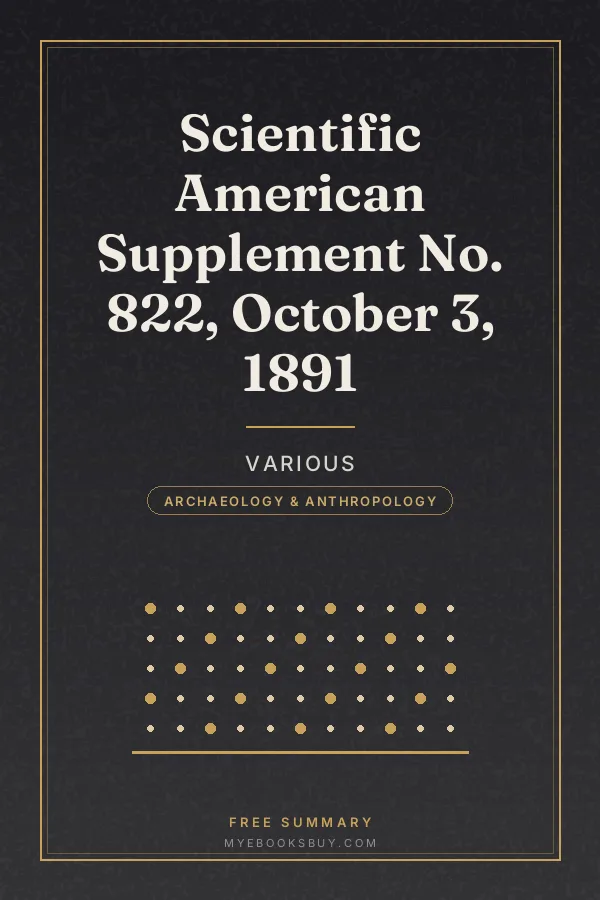 Cover of Scientific American Supplement No. 822, October 3, 1891