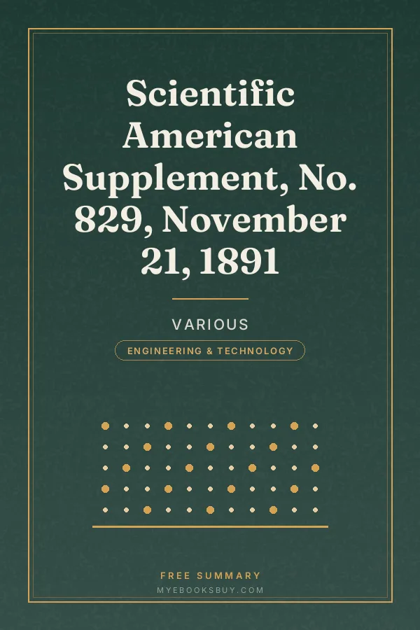 Cover of Scientific American Supplement, No. 829, November 21, 1891