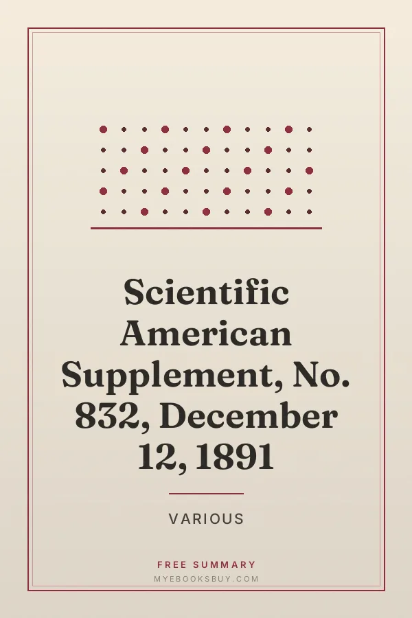 Cover of Scientific American Supplement, No. 832, December 12, 1891