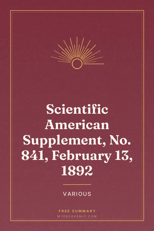 Cover of Scientific American Supplement, No. 841, February 13, 1892