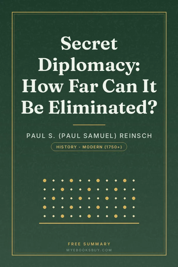 Cover of Secret Diplomacy: How Far Can It Be Eliminated?