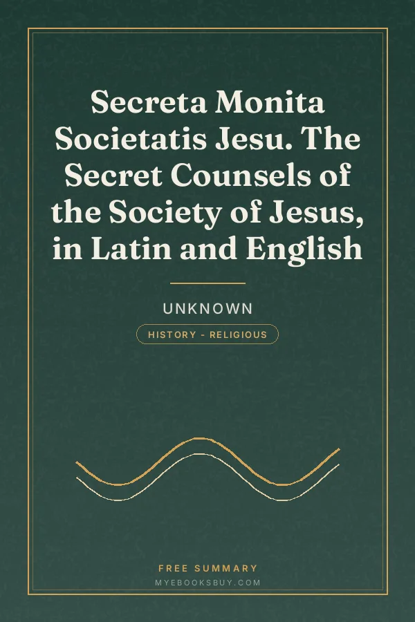 Cover of Secreta Monita Societatis Jesu. The Secret Counsels of the Society of Jesus, in Latin and English