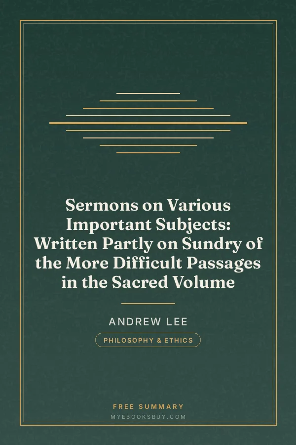 Cover of Sermons on Various Important Subjects: Written Partly on Sundry of the More Difficult Passages in the Sacred Volume