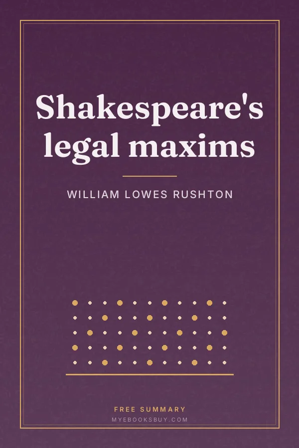 Cover of Shakespeare's legal maxims