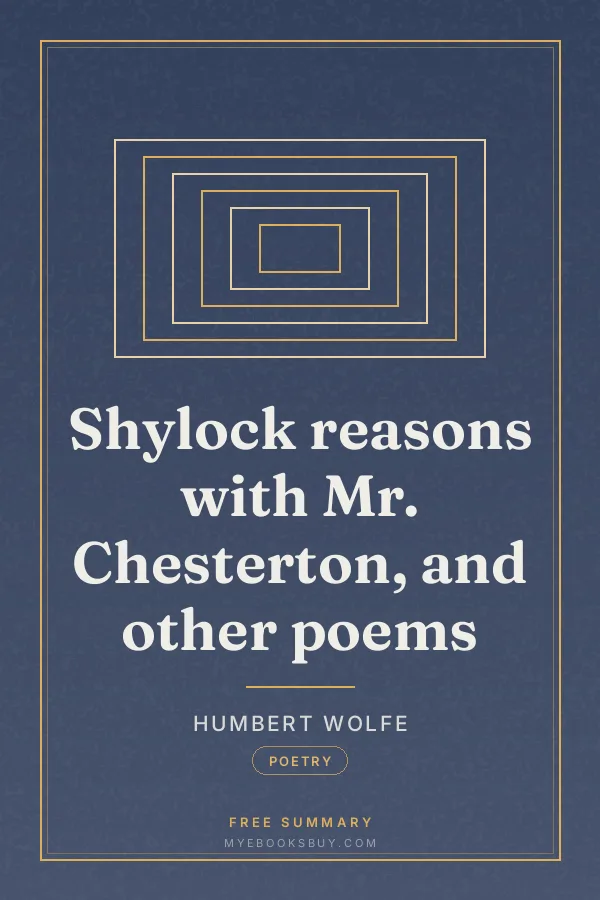 Cover of Shylock reasons with Mr. Chesterton, and other poems