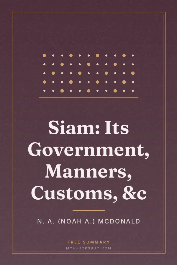 Cover of Siam: Its Government, Manners, Customs, &c