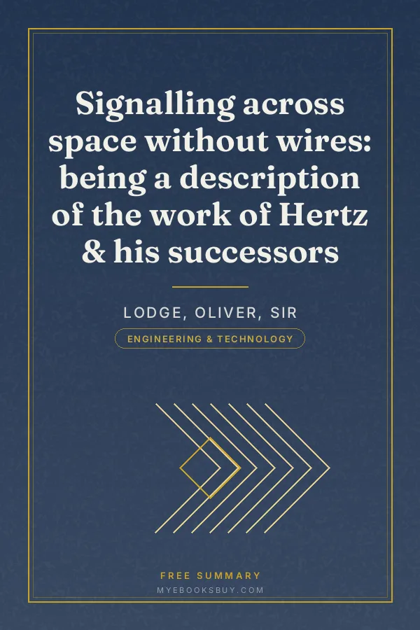 Cover of Signalling across space without wires: being a description of the work of Hertz & his successors