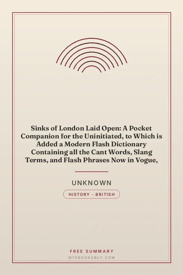 Cover of Sinks of London Laid Open: A Pocket Companion for the Uninitiated, to Which is Added a Modern Flash Dictionary Containing all the Cant Words, Slang Terms, and Flash Phrases Now in Vogue, with a List of the Sixty Orders of Prime Coves