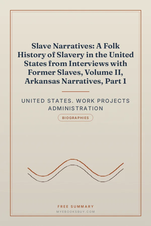 Cover of Slave Narratives: A Folk History of Slavery in the United States from Interviews with Former Slaves, Volume II, Arkansas Narratives, Part 1