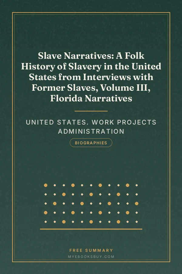 Cover of Slave Narratives: A Folk History of Slavery in the United States from Interviews with Former Slaves, Volume III, Florida Narratives