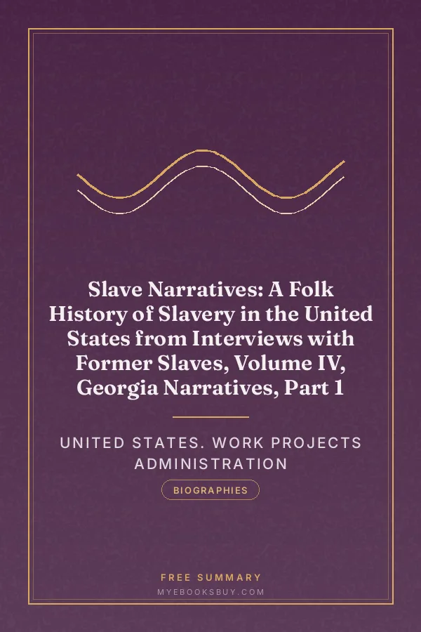 Cover of Slave Narratives: A Folk History of Slavery in the United States from Interviews with Former Slaves, Volume IV, Georgia Narratives, Part 1
