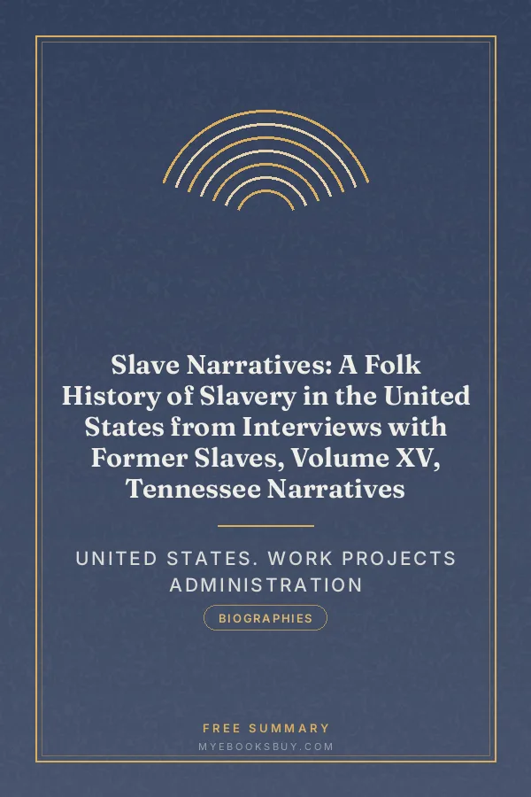 Cover of Slave Narratives: A Folk History of Slavery in the United States from Interviews with Former Slaves, Volume XV, Tennessee Narratives