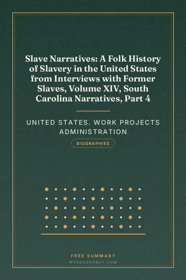 Cover of Slave Narratives: A Folk History of Slavery in the United States from Interviews with Former Slaves, Volume XIV, South Carolina Narratives, Part 4