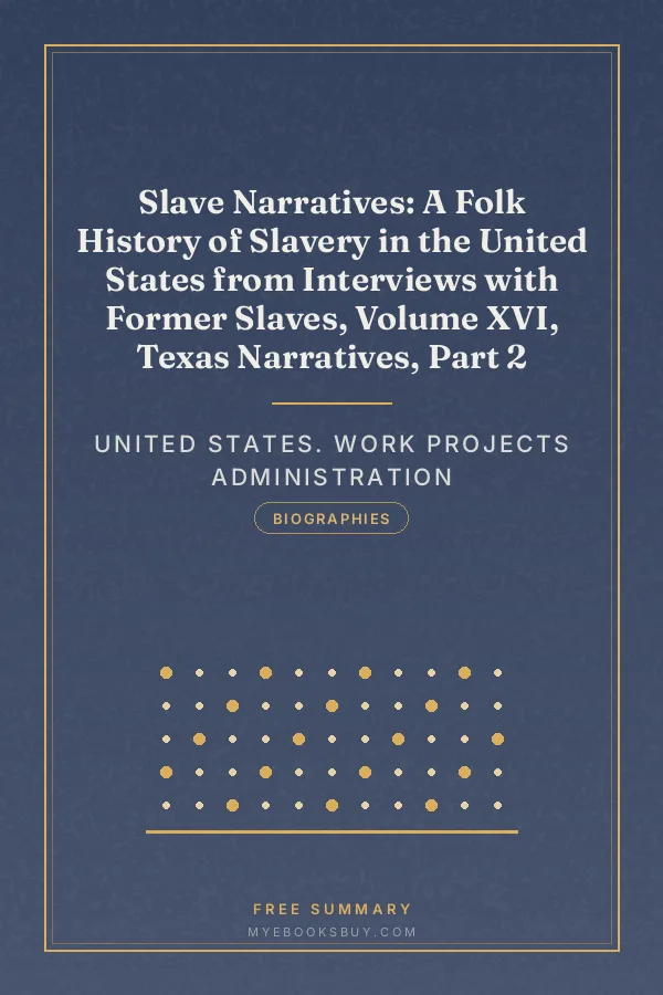 Cover of Slave Narratives: A Folk History of Slavery in the United States from Interviews with Former Slaves, Volume XVI, Texas Narratives, Part 2