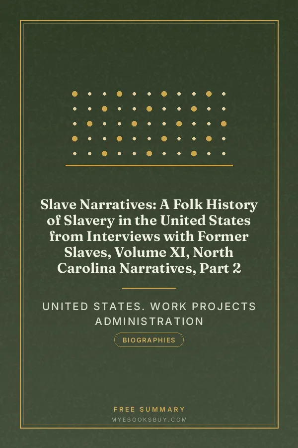 Cover of Slave Narratives: A Folk History of Slavery in the United States from Interviews with Former Slaves, Volume XI, North Carolina Narratives, Part 2