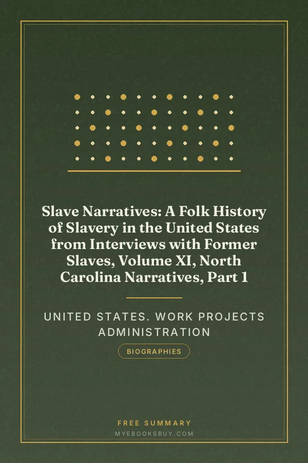 Cover of Slave Narratives: A Folk History of Slavery in the United States from Interviews with Former Slaves, Volume XI, North Carolina Narratives, Part 1