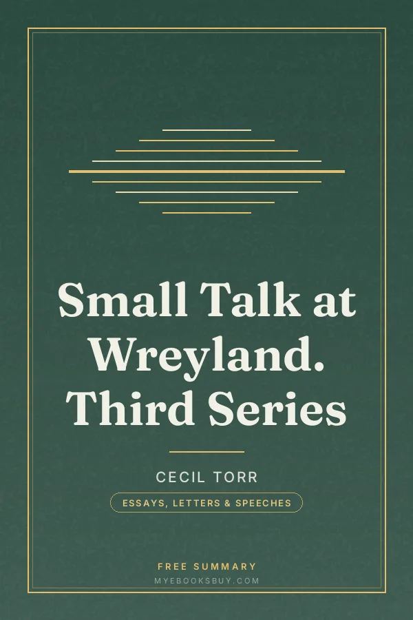 Cover of Small Talk at Wreyland. Third Series