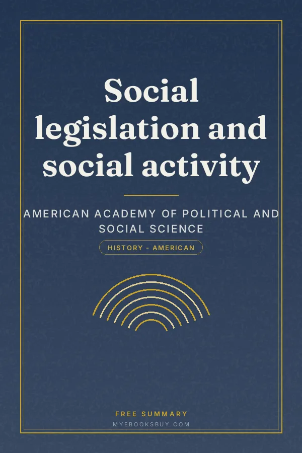 Cover of Social legislation and social activity