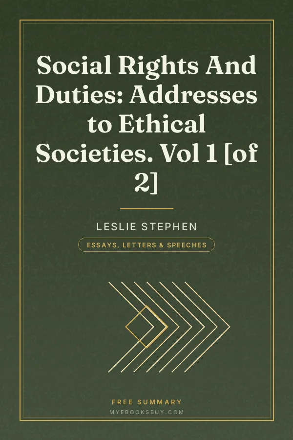 Cover of Social Rights And Duties: Addresses to Ethical Societies. Vol 1 [of 2]