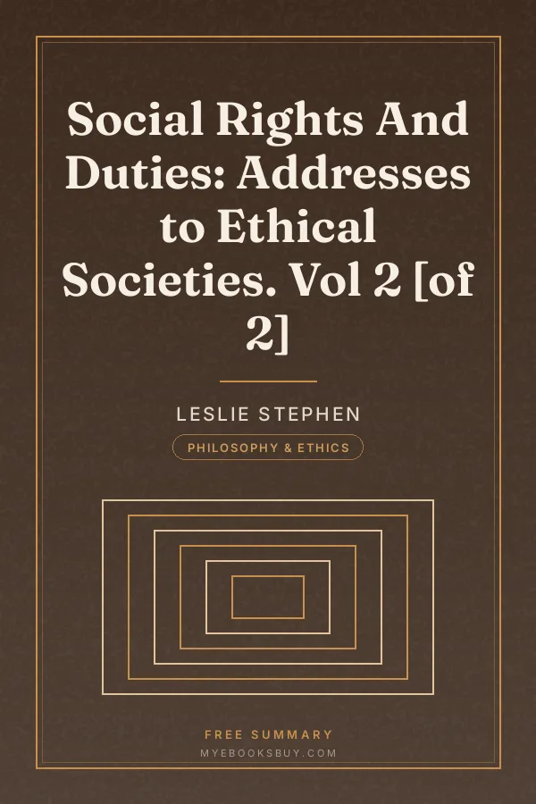 Cover of Social Rights And Duties: Addresses to Ethical Societies. Vol 2 [of 2]