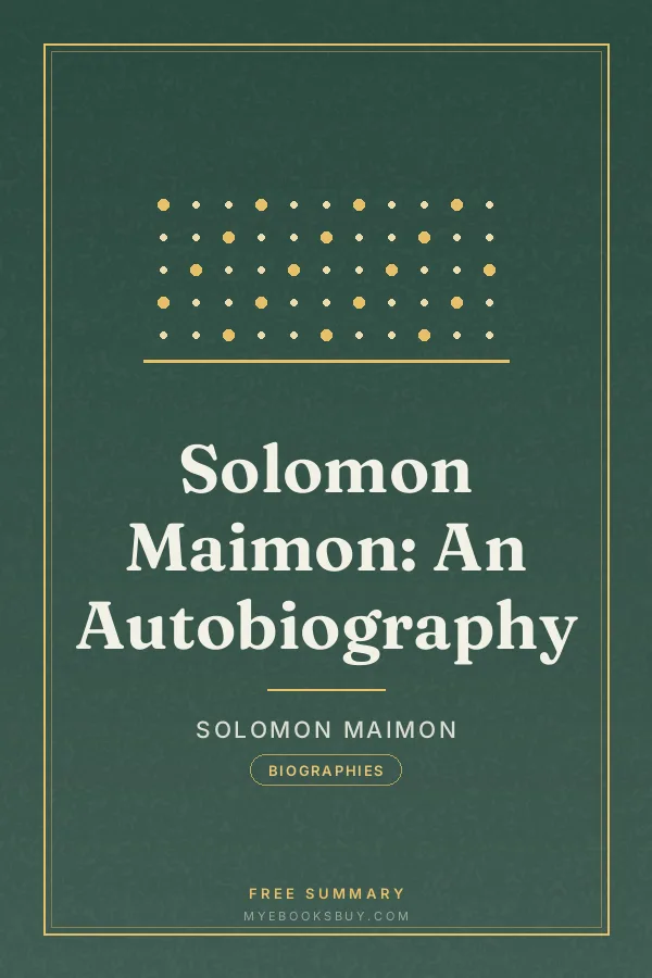 Cover of Solomon Maimon: An Autobiography