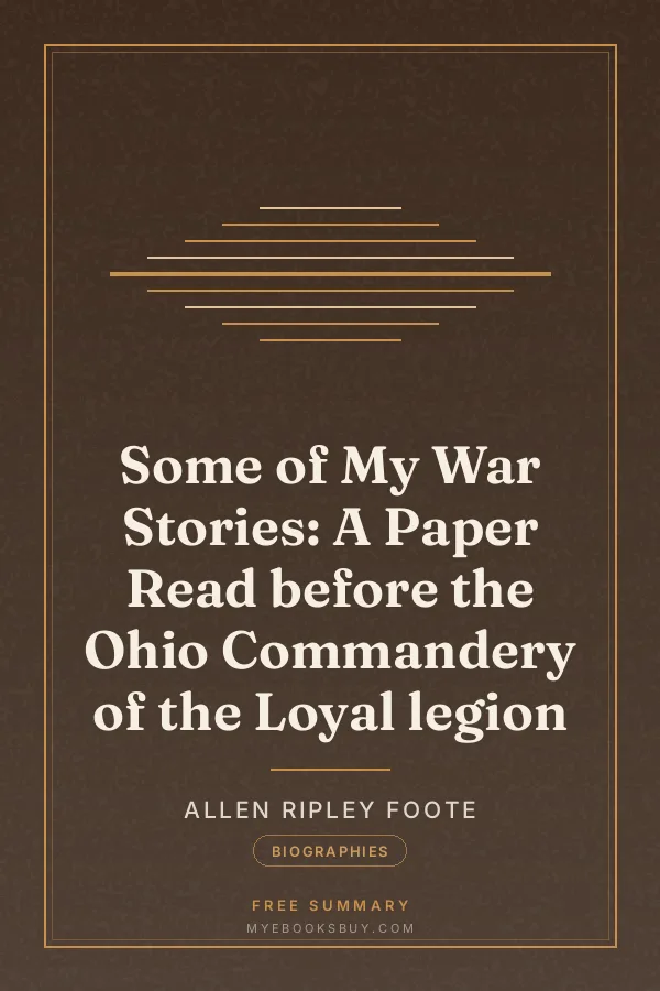 Cover of Some of My War Stories: A Paper Read before the Ohio Commandery of the Loyal legion