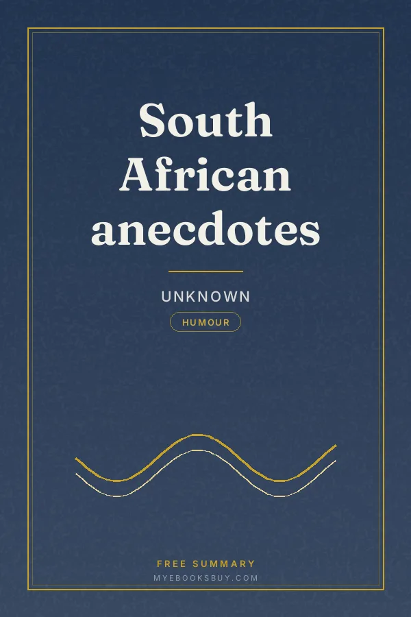 Cover of South African anecdotes