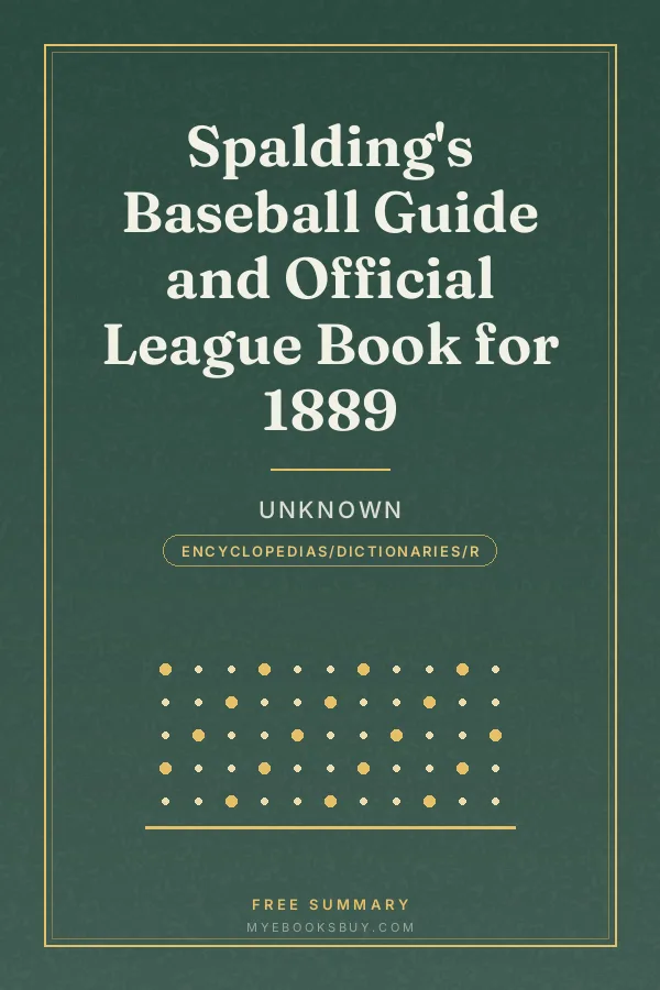 Cover of Spalding's Baseball Guide and Official League Book for 1889