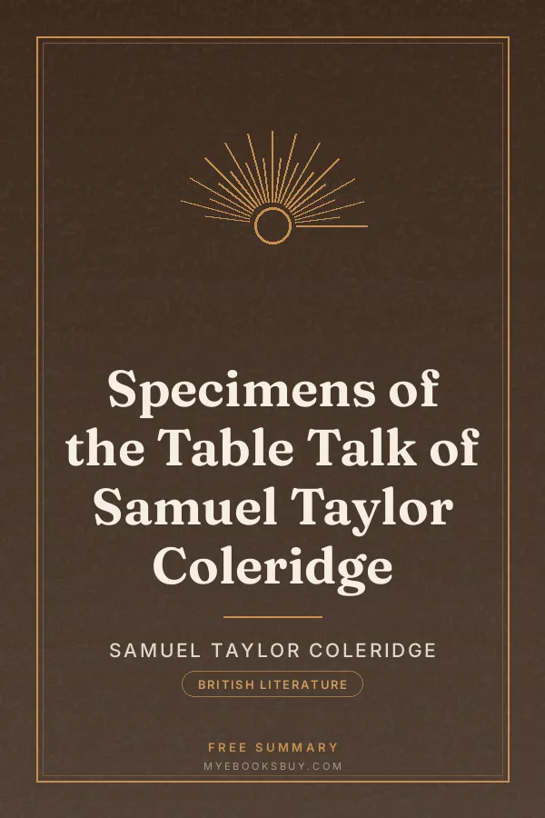 Cover of Specimens of the Table Talk of Samuel Taylor Coleridge