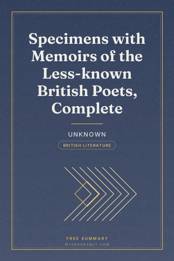 Cover of Specimens with Memoirs of the Less-known British Poets, Complete