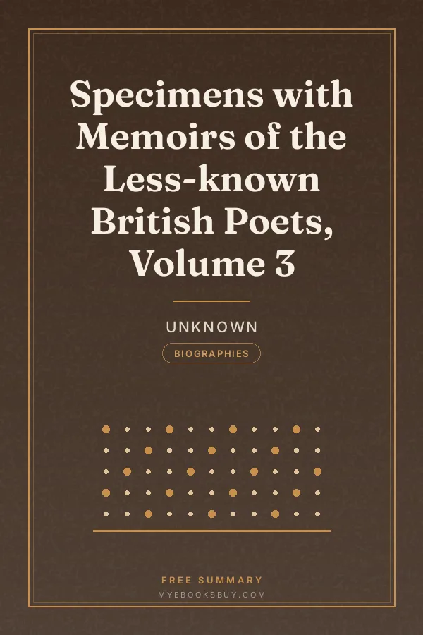 Cover of Specimens with Memoirs of the Less-known British Poets, Volume 3